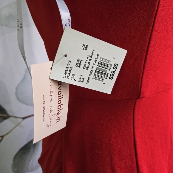 DB STUDIO | Crepe Keyhole Sheath with Side Slit in Poppy sz 2 - Picture 7 of 12